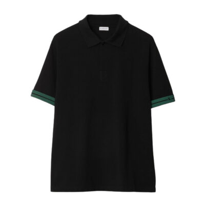 BURBERRY COTTON POLO SHIRT BLACK - W007