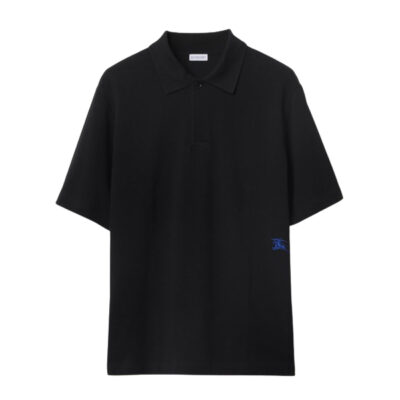 BURBERRY COTTON POLO SHIRT BLACK - W021