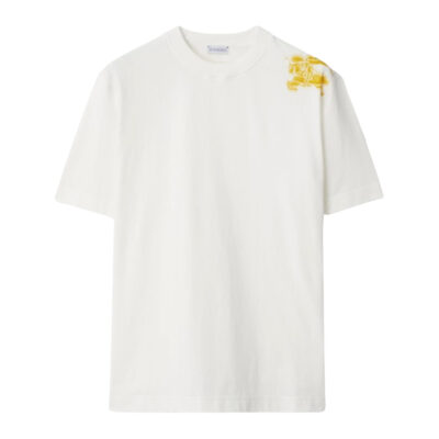 BURBERRY COTTON T-SHIRT SALT - W011