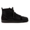 CHRISTIAN LOUBOUTIN LOUIS BLACK HIGH-TOP SNEAKERS - C015