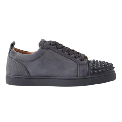 CHRISTIAN LOUBOUTIN LOUIS JUNIOR SPIKES ORLATO FLAT SMOKY SNEAKERS - C044