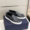 DIOR B101 BLACK CD DIAMOND CANVAS AND SMOOTH CALFSKIN SLIP ON SNEAKERS - I110