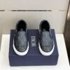 DIOR B101 BLACK CD DIAMOND CANVAS AND SMOOTH CALFSKIN SLIP ON SNEAKERS - I110