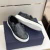 DIOR B101 BLACK CD DIAMOND CANVAS AND SMOOTH CALFSKIN SLIP ON SNEAKERS - I110