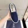 DIOR B101 NAVY BLUE SUEDE AND SMOOTH CALFSKIN SLIP ON SNEAKERS - I112