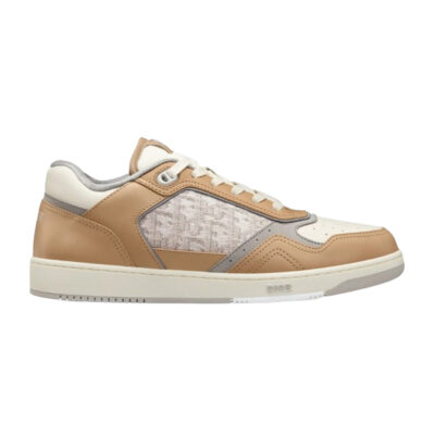 DIOR B27 LOW-TOP SNEAKER BEIGE AND CREAM SMOOTH CALFSKIN - I054