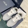 DIOR B27 LOW-TOP SNEAKER GRAY SMOOTH CALFSKIN AND CD DIAMOND CANVAS - I072