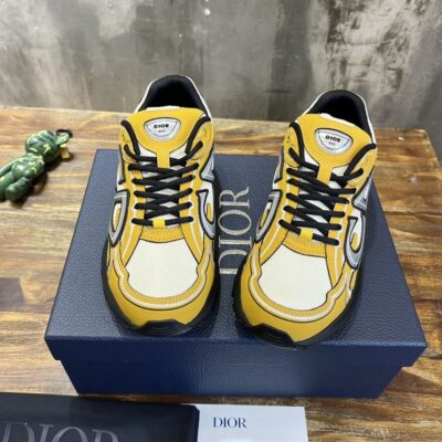 DIOR B30 SNEAKER CREAM MESH YELLOW TECHNICAL FABRIC - I113