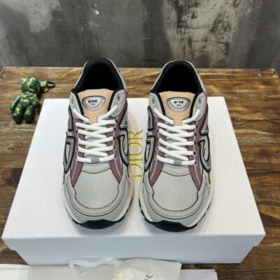 DIOR B30 SNEAKER GRAY MESH WITH LIGHT GREEN BEIGE AND LAVENDER - I118