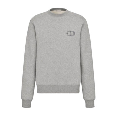 DIOR CD ICON SWEATSHIRT GRAY COTTON FLEECE - Z004