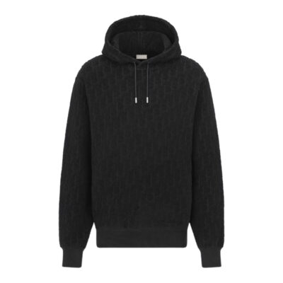 DIOR OBLIQUE RELAXED-FIT HOODED SWEATSHIRT BLACK - Z010