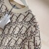 DIOR OBLIQUE SWEATER BEIGE AND BROWN WOOL JACQUARD - Z013