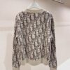 DIOR OBLIQUE SWEATER BEIGE AND BROWN WOOL JACQUARD - Z013