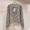 DIOR OBLIQUE SWEATER BEIGE AND BROWN WOOL JACQUARD - Z013