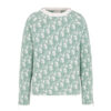 DIOR OBLIQUE SWEATER WHITE AND LIGHT GREEN - Z001