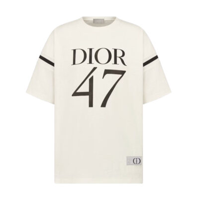 DIOR OVERSIZED T-SHIRT WHITE SLUB COTTON JERSEY - O031