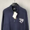 DIOR REGULAR-FIT SWEATER WITH STAND COLLAR NAVY BLUE COTTON FLEECE - Z003