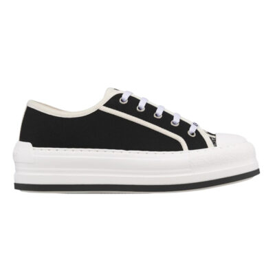 DIOR WALKNDIOR PLATFORM SNEAKER BLACK COTTON CANVAS - I042