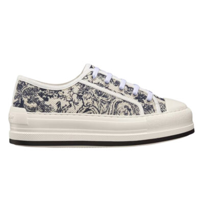 DIOR WALKNDIOR PLATFORM SNEAKER WHITE EMBROIDERED COTTON - I094