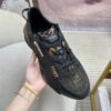 FENDI FLOW BLACK LEATHER LOW-TOPS - F024