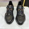 FENDI FLOW BLACK LEATHER LOW-TOPS - F024