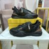 FENDI FLOW BLACK LEATHER LOW-TOPS - F024