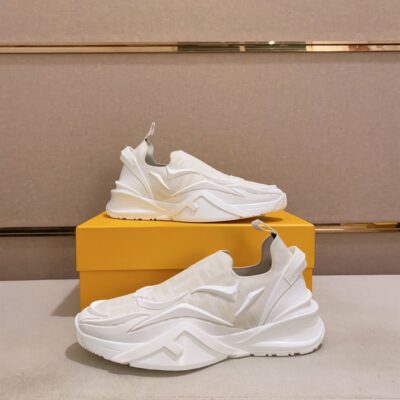 FENDI FLOW WHITE MESH RUNNING SNEAKERS - F025