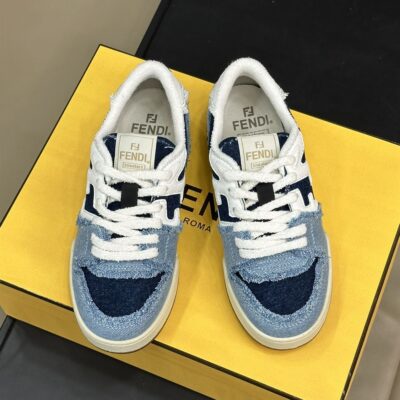 FENDI MATCH BLUE DENIM LOW-TOPS SNEAKER - F002