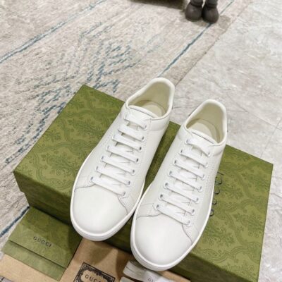 GUCCI ACE PERFORATED INTERLOCKING G WHITE - G159