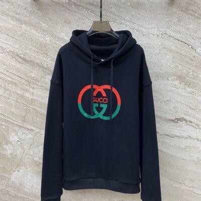 GUCCI COTTON JERSEY PRINTED HOODED SWEATSHIRT - H012