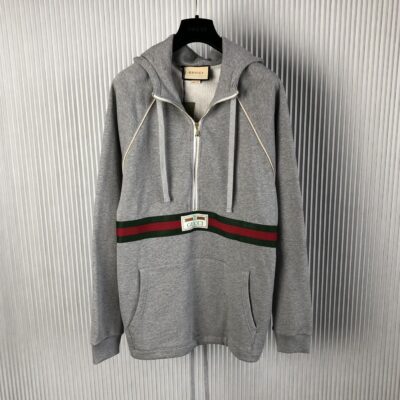 GUCCI COTTON JERSEY SWEATSHIRT WITH WEB - H004