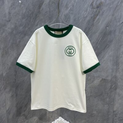 GUCCI COTTON JERSEY T-SHIRT WITH GUCCI EMBROIDERY - X012