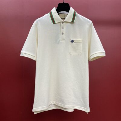 GUCCI COTTON PIQUET POLO WITH DOUBLE G - X010