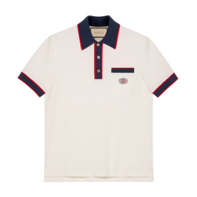 GUCCI COTTON PIQUET POLO WITH INTERLOCKING G - X038