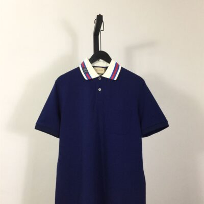 GUCCI COTTON PIQUET POLO WITH SQUARE GG - X009