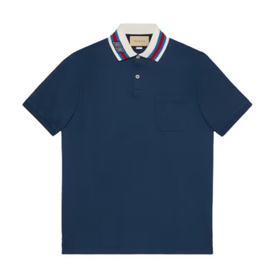 GUCCI COTTON PIQUET POLO WITH SQUARE GG - X009