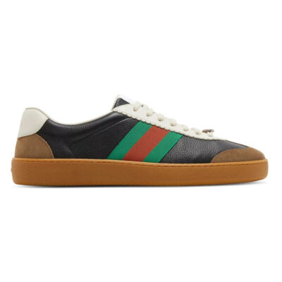 GUCCI G74 WEB LEATHER SNEAKERS - G050