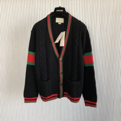 GUCCI OVERSIZE CABLE KNIT CARDIGAN - H007