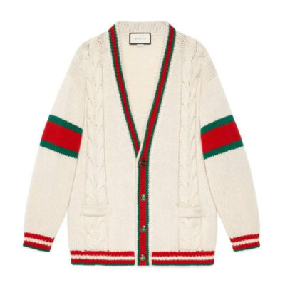 GUCCI OVERSIZE CABLE KNIT CARDIGAN - H013