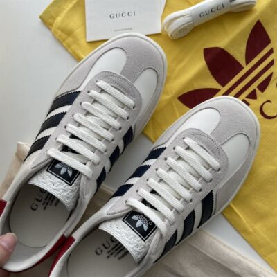 GUCCI X ADIDAS GAZELLE METALLIC WHITE - G006