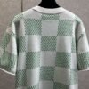 LOUIS VUITTON DAMIER KNITTED SHORT-SLEEVED CREWNECK - V015