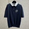 LOUIS VUITTON EMBROIDERED SHORT-SLEEVED COTTON BLEND POLO SHIRT - V001