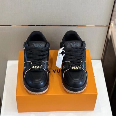 LOUIS VUITTON LV TRAINER MAXI SNEAKER BLACK LEATHER - L034