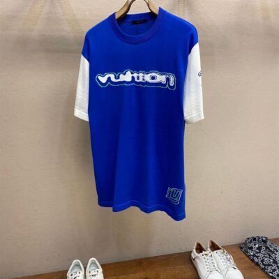 LOUIS VUITTON SHORT-SLEEVED COTTON INTARSIA CREWNECK - V010