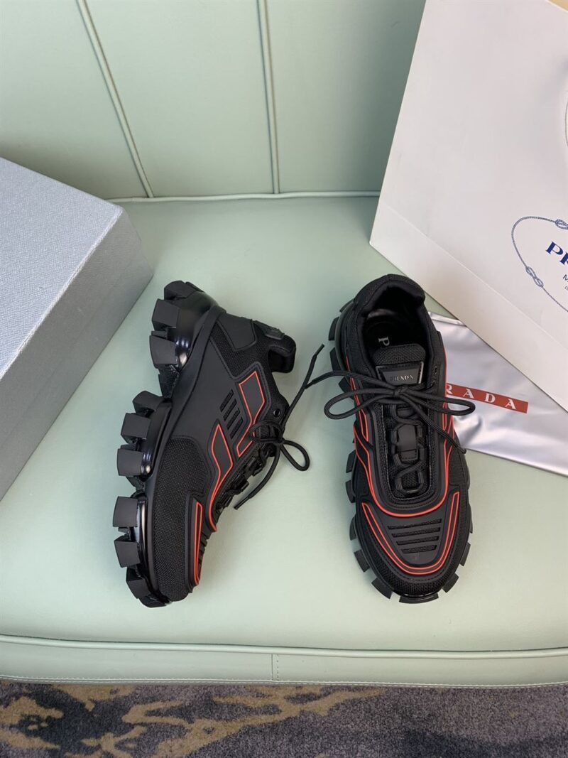 PRADA CLOUDBUST THUNDER SNEAKERS BLACK RED - P037