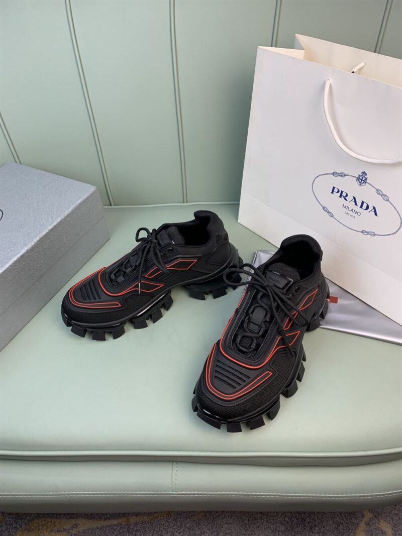 PRADA CLOUDBUST THUNDER SNEAKERS BLACK RED - P037