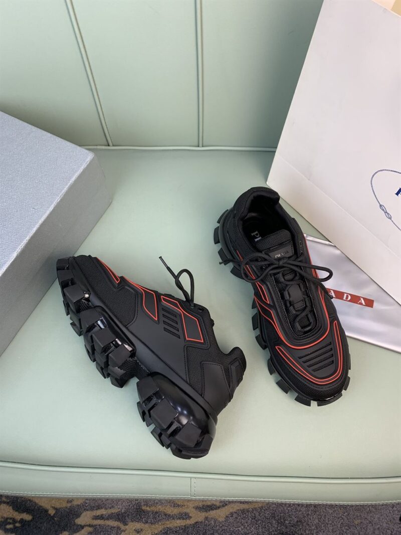 PRADA CLOUDBUST THUNDER SNEAKERS BLACK RED - P037