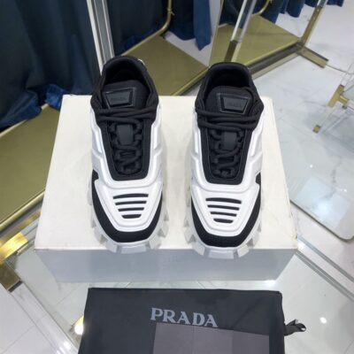 PRADA CLOUDBUST THUNDER SNEAKERS BLACK WHITE - P014