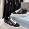 PRADA DOUBLE WHEEL RE-NYLON GABARDINE SNEAKERS BLACK - P064