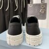 PRADA DOUBLE WHEEL RE-NYLON GABARDINE SNEAKERS BLACK - P064